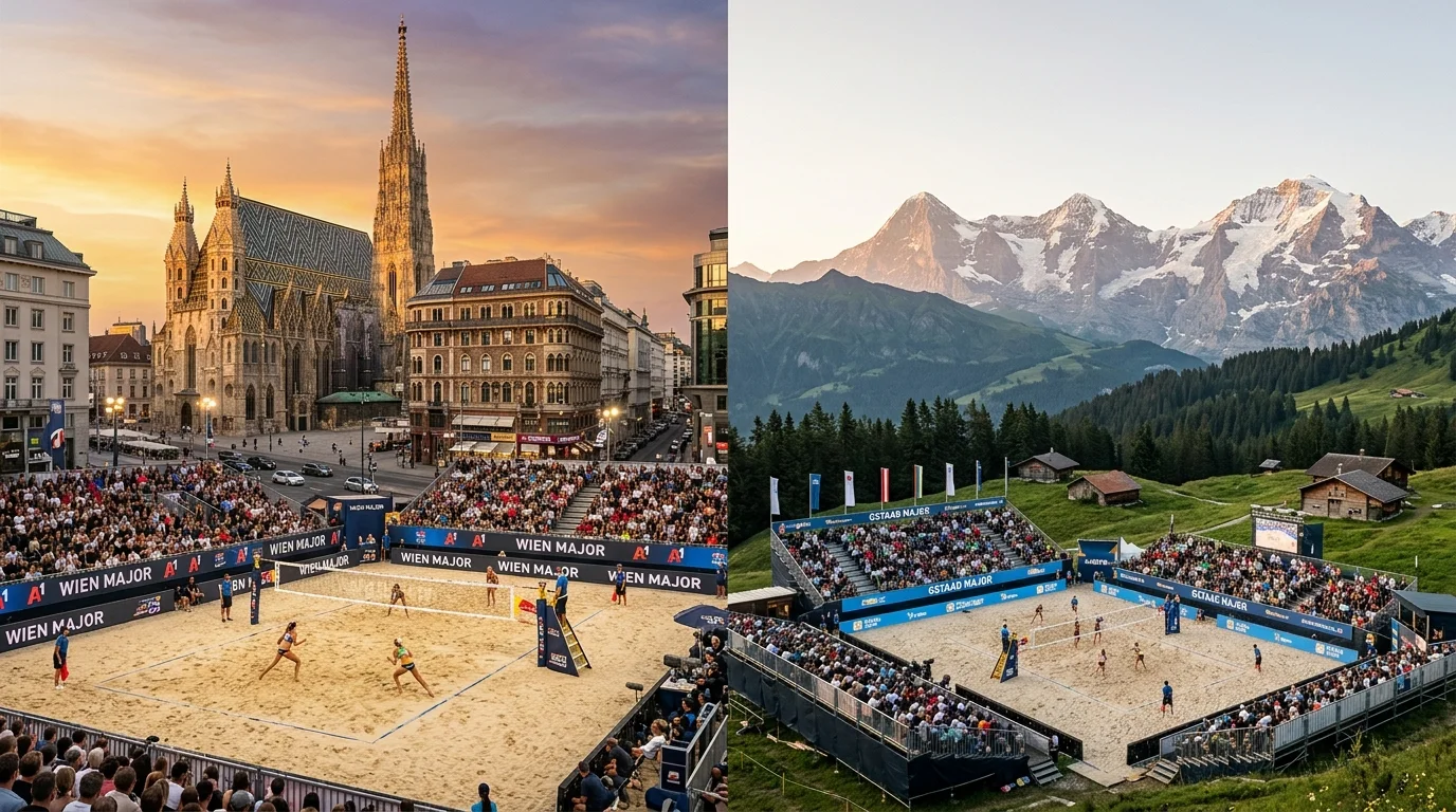 Beach Volleyball Major Wien und Gstaad wetten – FIVB-Events in Österreich und Schweiz mit Wettmärkten und Quoten