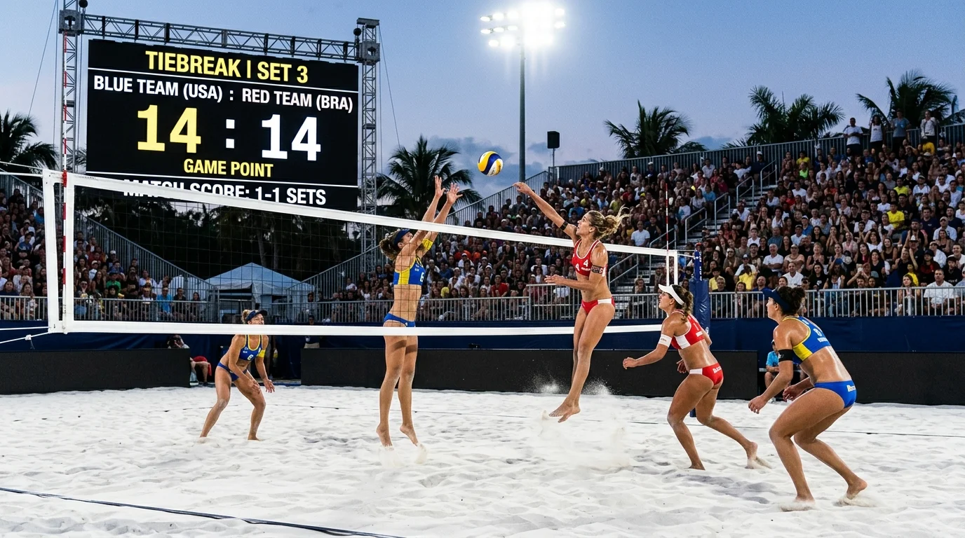 Beachvolleyball Tiebreak-Risiko für Handicap-Wetten: Spielstand in entscheidenden Punktphasen