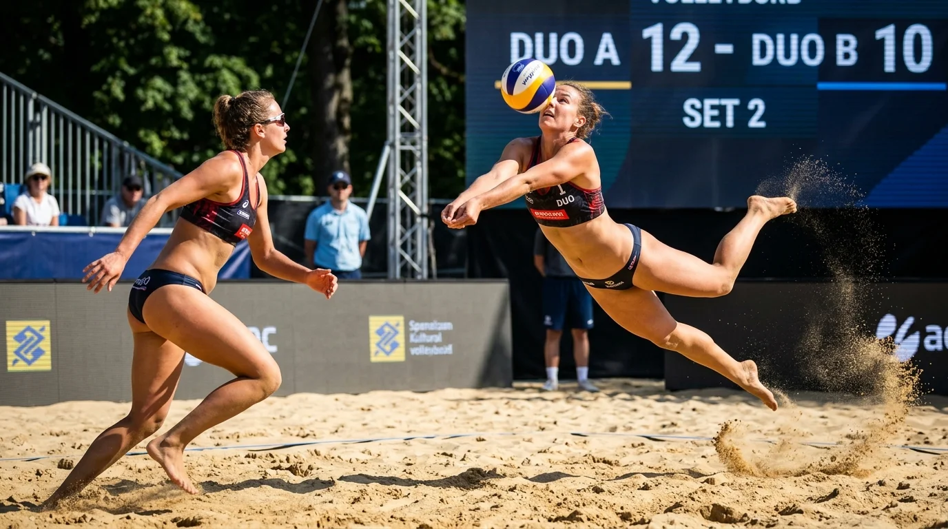 Beachvolleyball-Duo bei Punktserie – Momentum-Serien von 5 bis 7 Punkten als Live-Wett-Fenster nutzen
