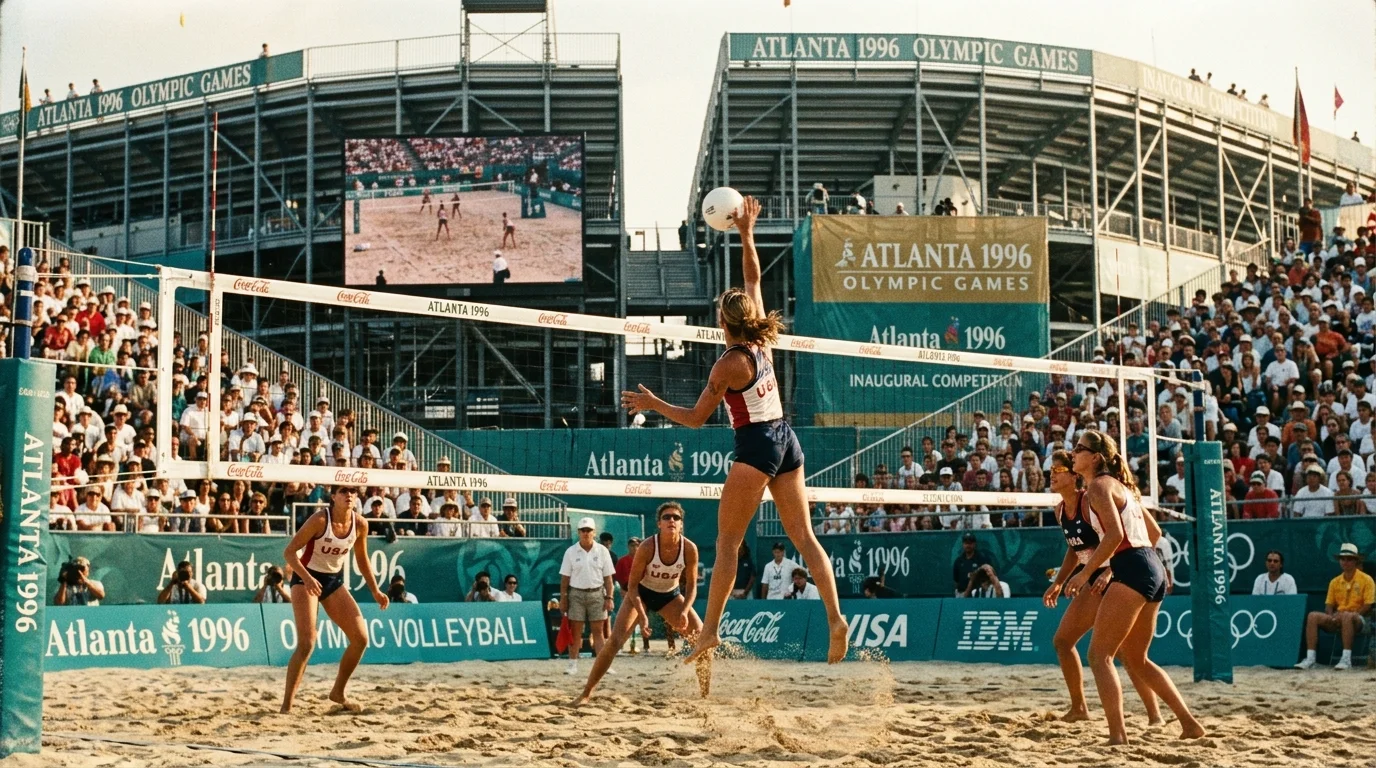 Historisches Beachvolleyball-Match bei den Olympischen Spielen Atlanta 1996 – Beginn der olympischen Geschichte der Sportart