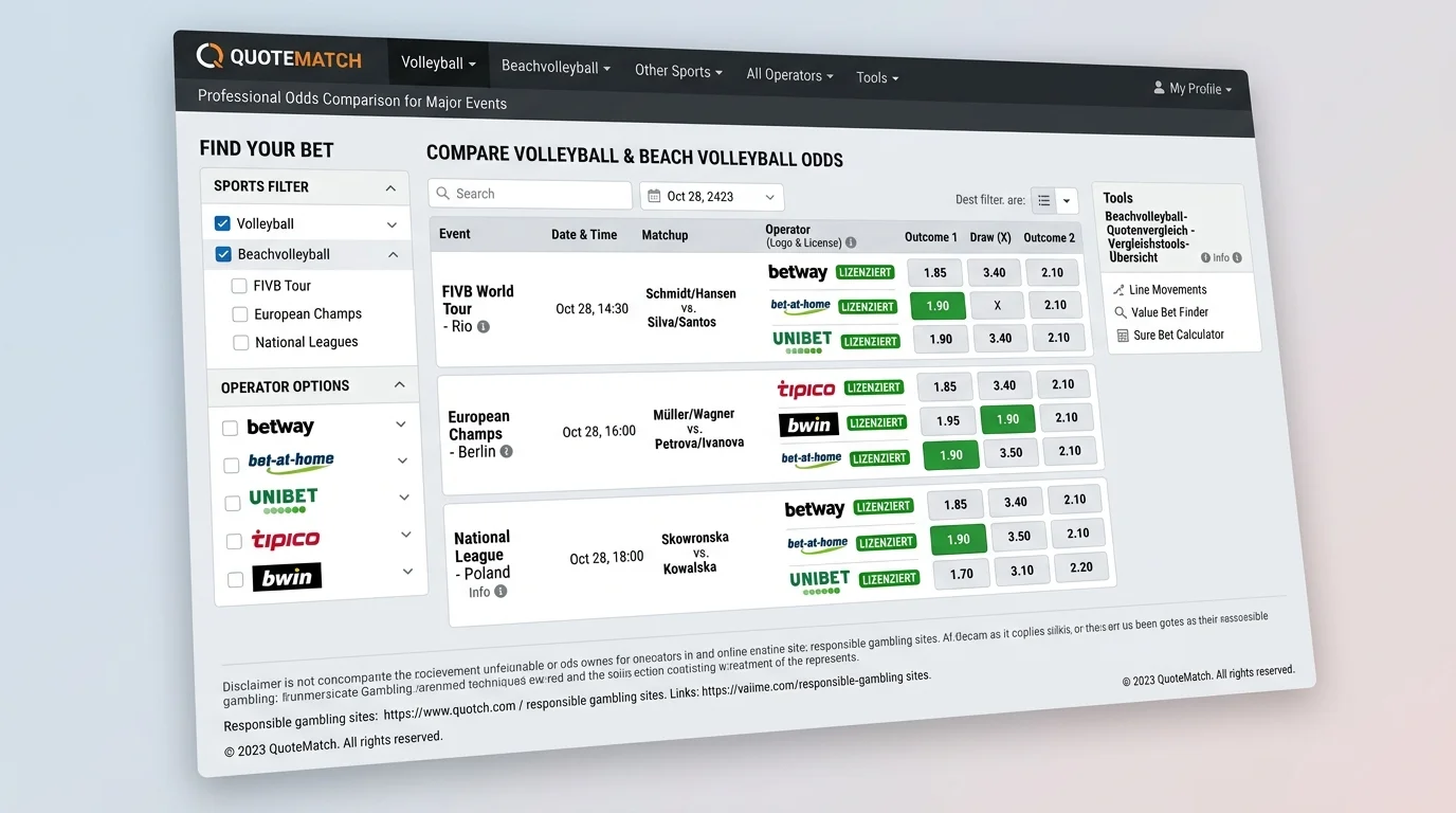 Quotenvergleichstools für Beachvolleyball: Welche Portale die Nischensportart abdecken und wie sie funktionieren