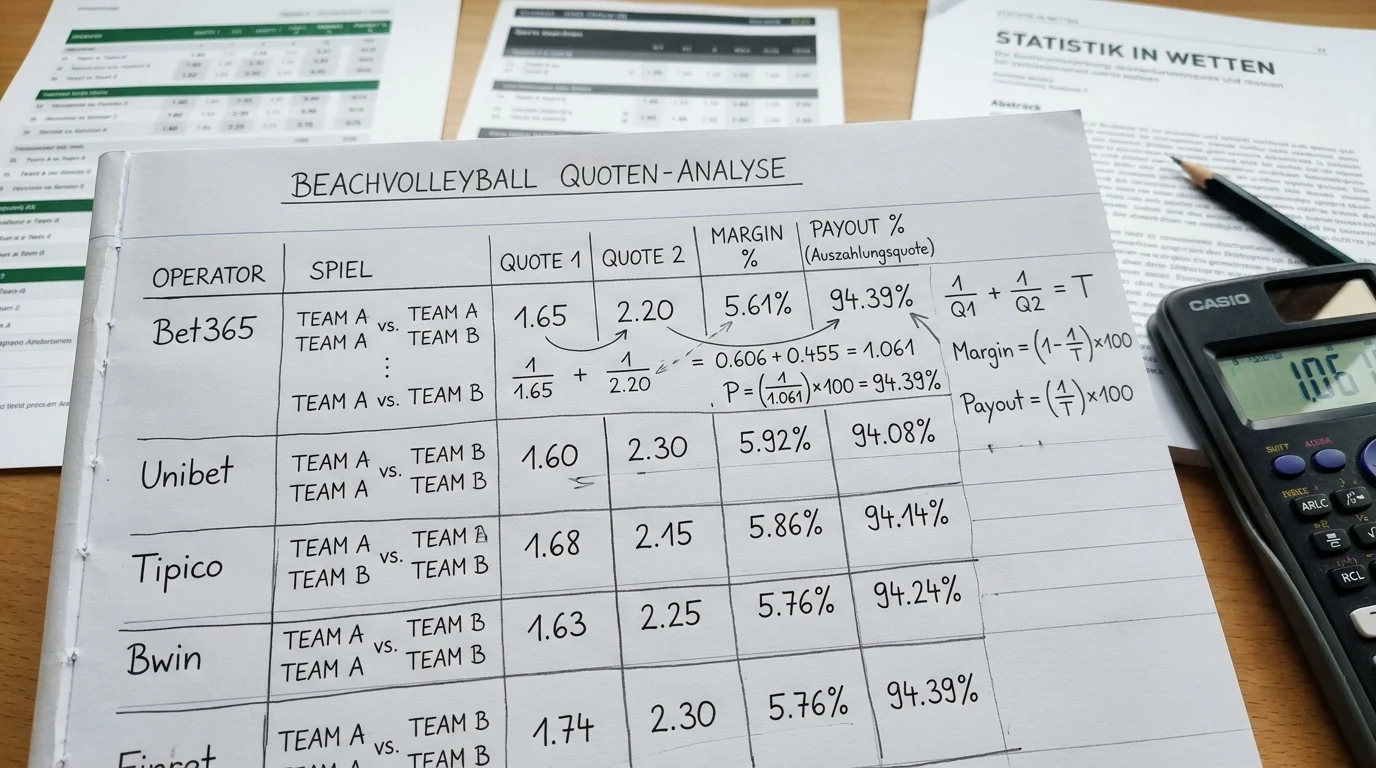 Quotenanalyse Beachvolleyball Wettanbieter – Auszahlungsquoten im Vergleich zwischen lizenzierten deutschen Buchmachers
