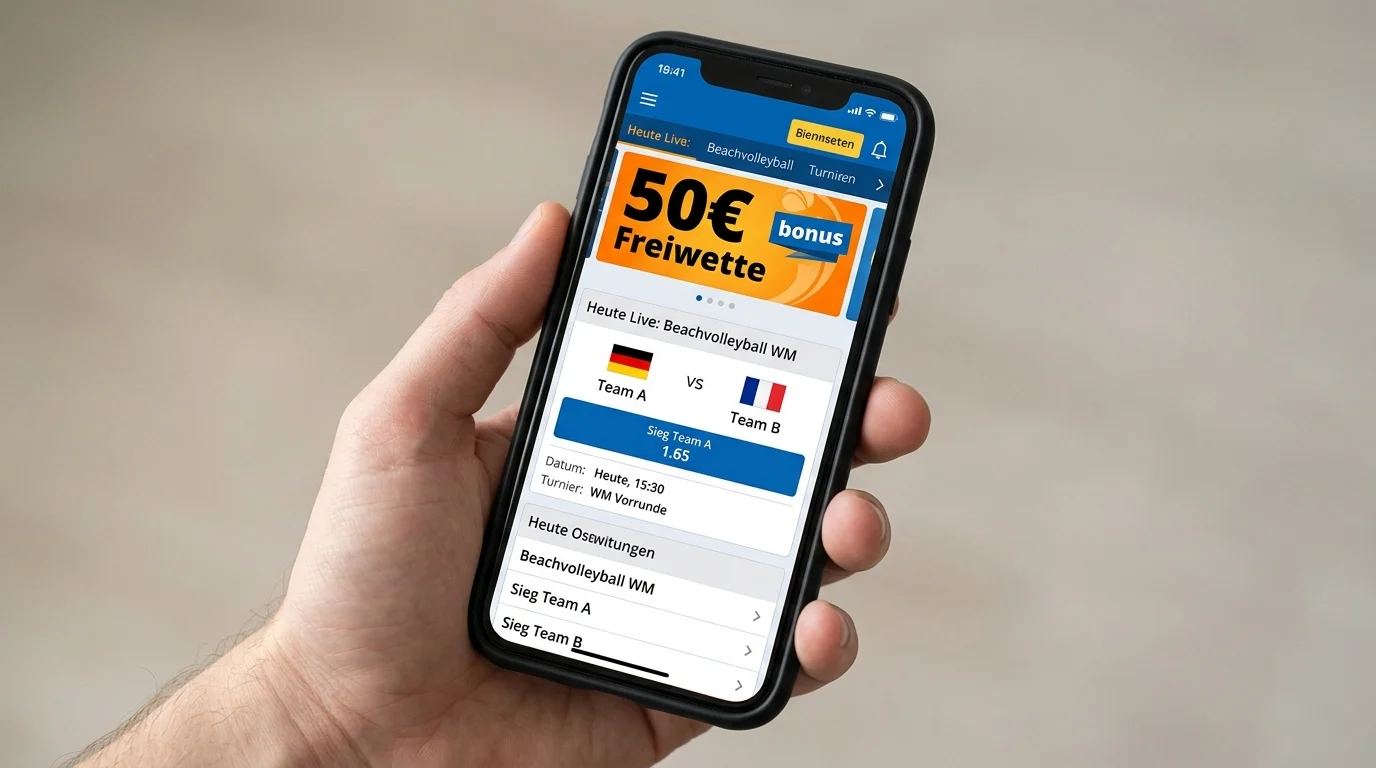 Freiwetten-Beispiel für Beachvolleyball-Wetten – Wie eine Free Bet beim Beachvolleyball-Match eingesetzt wird
