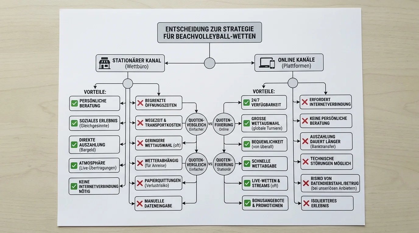 Fazit Beachvolleyball Wettbüro vs. Online – Entscheidungshilfe für stationäre und digitale Wettkanäle