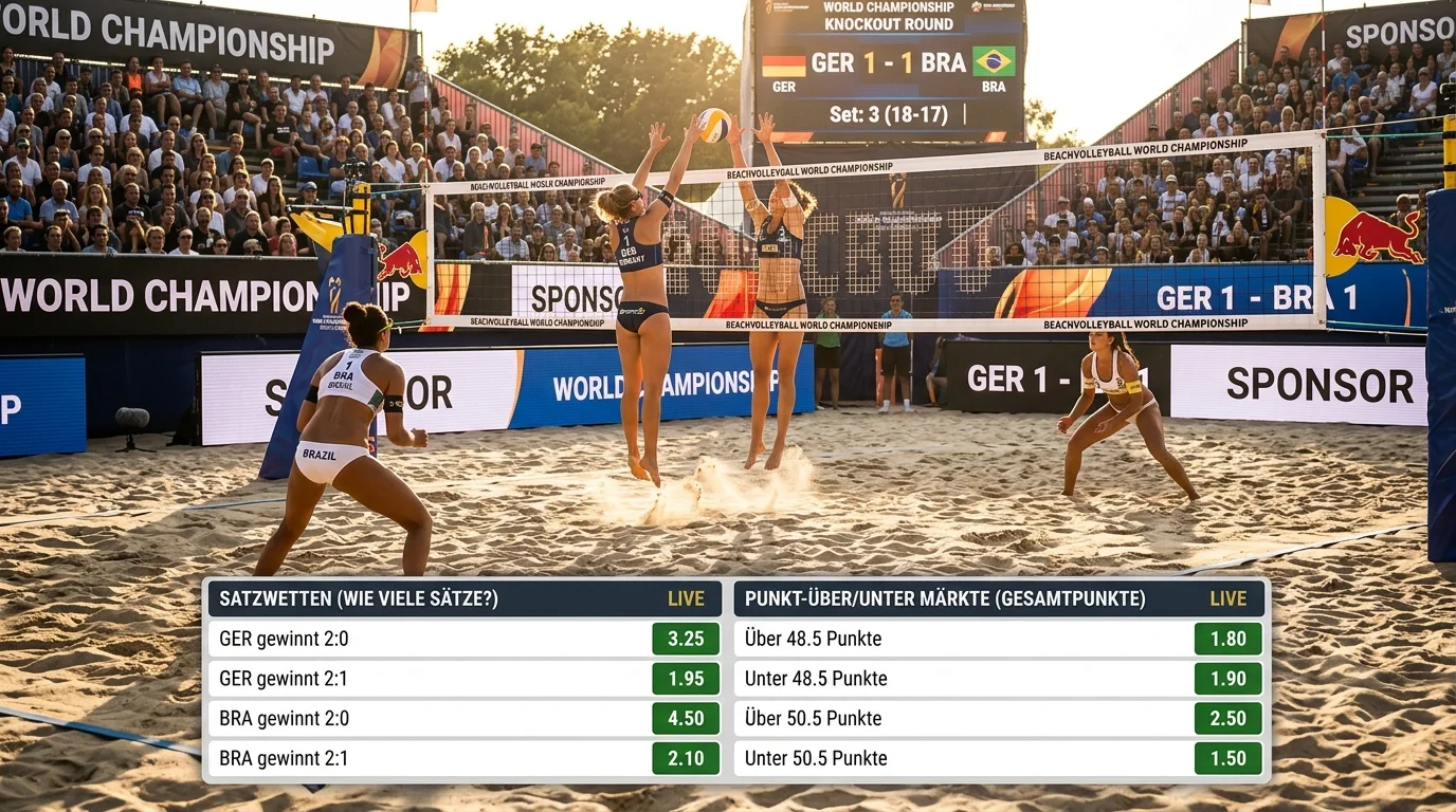 BildBet Beachvolleyball-WM-Wettarten – Satzwette, Siegwette und Über-Unter-Märkte in der K.o.-Runde