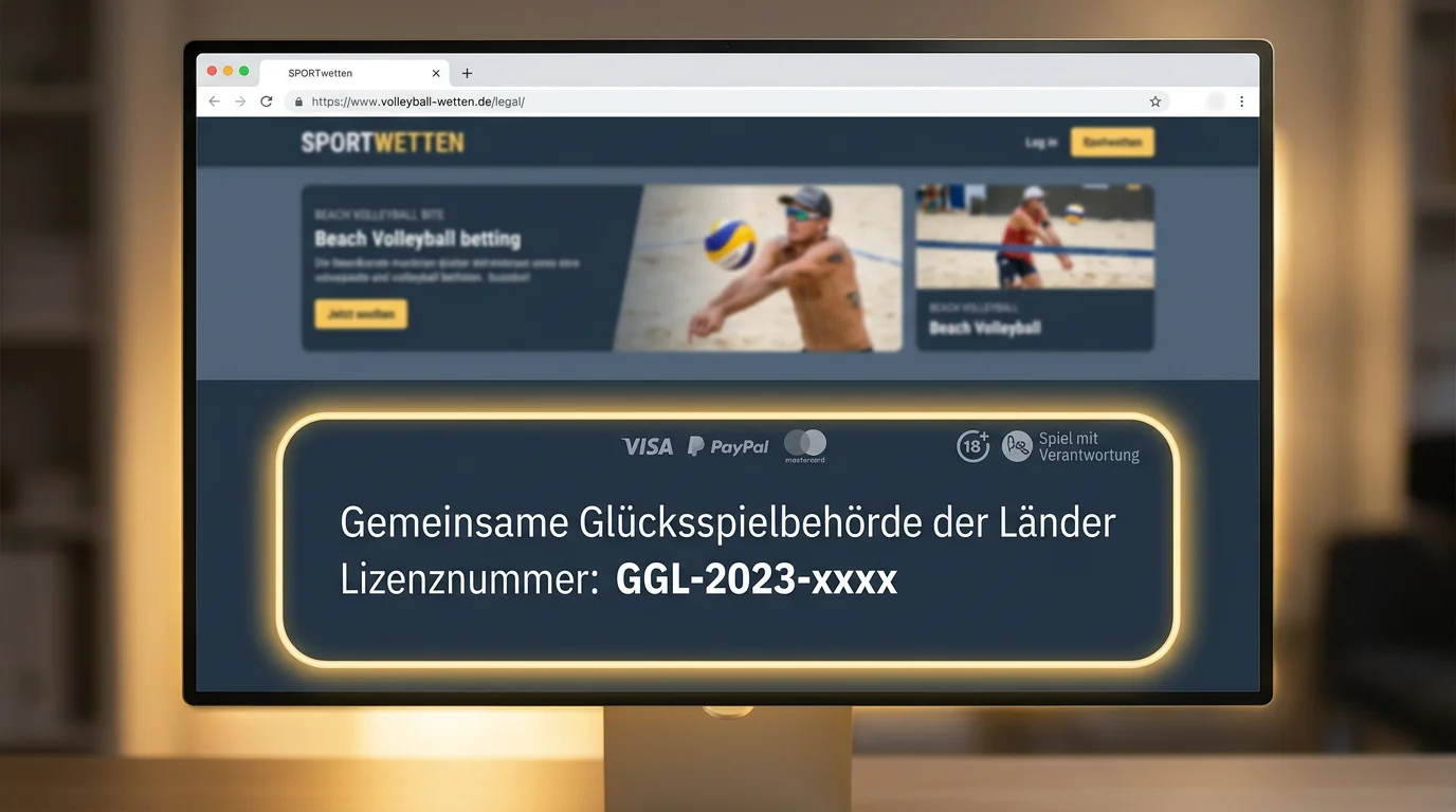 Anzeigepflicht nach Paragraph 6e GlüStV 2021: Lizenzangaben auf der Homepage eines deutschen Wettanbieters