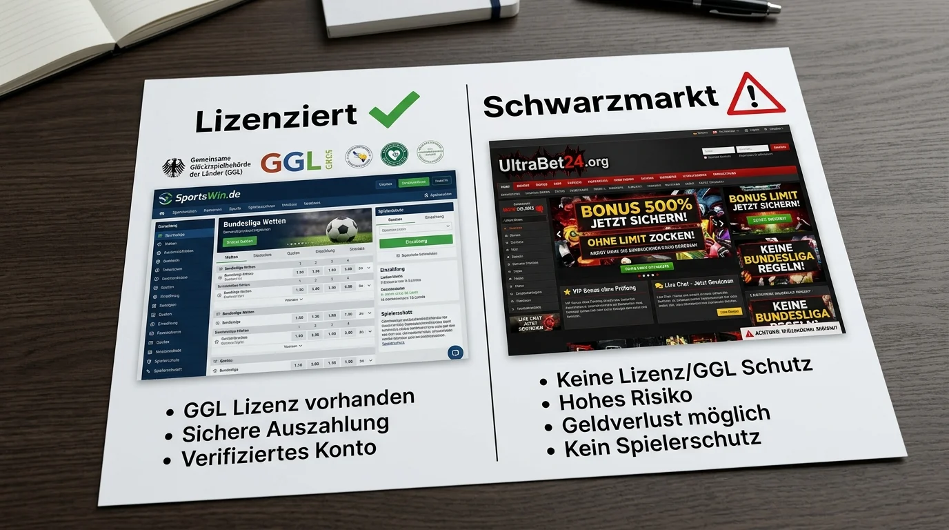 Vergleich zwischen GGL-lizenzierten Wettanbietern und Schwarzmarkt-Buchmachern beim Beachvolleyball-Wetten