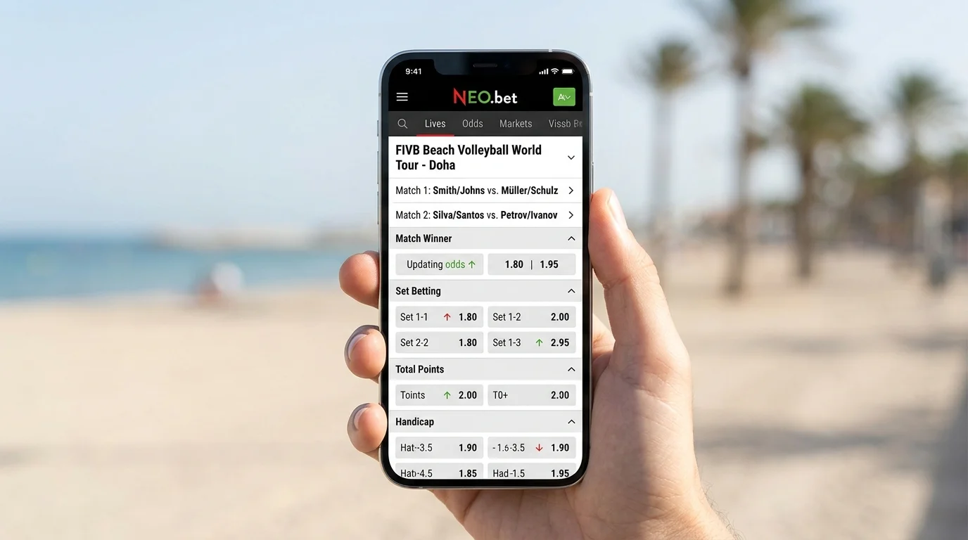 NEO.bet Beachvolleyball Live-Wetten und Quoten im Test auf dem Smartphone